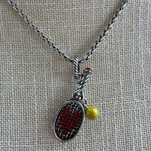Brighton Love Tennis Racket Ball with Heart Pendant/Charm necklace
